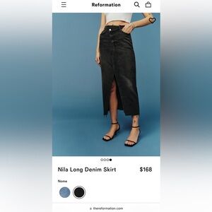 Reformation Asymmetrical Nila Long Denim Skirt